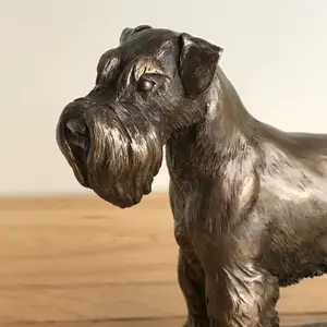 Schnauzer dog figurine in solid cold cast bronze designed by David Geenty