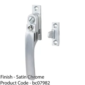 Locking Casement Window Fastener Handle with Night Vent 16 x 60mm Satin Chrome