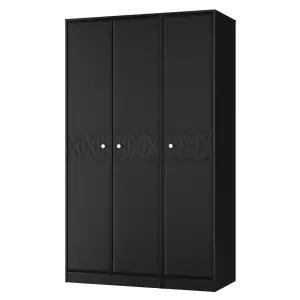 San Jose Ready assembled Contemporary Black Tall Triple Wardrobe (H)1960mm (W)1108mm (D)530mm