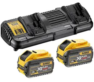 2 x Dewalt DCB547 18v / 54v XR Flexvolt 9.0ah Battery + DCB132 Dual Charger