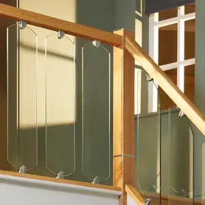 Clarity Glass Un-Grooved Oak Handrail and Base Rail Set 2400mm (L)2400mm (W)58mm (H)60mm