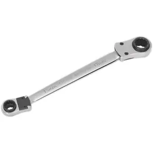 4-in-1 Reversible Ratchet Ring Spanner - Slim Handled Metric Wrench Tool