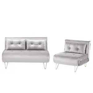 Velvet Sofa Set Dark Grey VESTFOLD