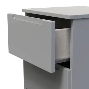 Milan Ready assembled Grey 3 Drawer Bedside chest (H)685mm (W)370mm (D)390mm