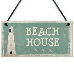 Red Ocean Beach House Shabby Chic Bathroom Sign Vintage Nautical Plaque Beach Home Seaside GIFT Accessories