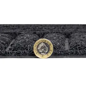 JVL Mud Grabber Spaghetti Scraper Doormat, 40x60cm, Black Square