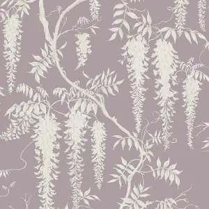 Next Wisteria trails Mauve Smooth Wallpaper Sample