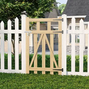 Outdoor Wooden Garden Gate Fence with Door Latch 76cm W x 120cm H