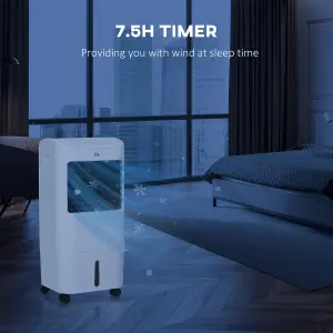 Portable Air Cooler with Humidifier, Remote, Timer, Oscillation, Ice Packs