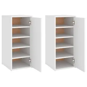 Berkfield Shoe Cabinets 2 pcs White 32x35x70 cm Engineered Wood