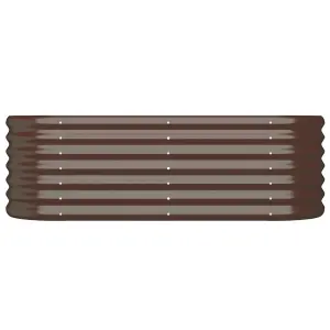 Berkfield Garden Planter Powder-coated Steel 114x40x36 cm Brown