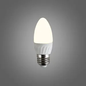 ValueLights Pack of 6 Thermal Plastic 4w High Power LED ES E27 40w Replacement Frosted Opal Candle Bulbs - 3000K Warm White