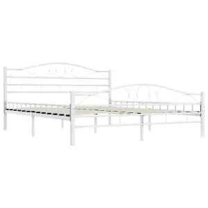 Berkfield Bed Frame White Metal 180x200 cm 6FT Super King