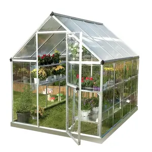 Hybrid 6 Ft W x 8 Ft D Hobby Greenhouse Silver