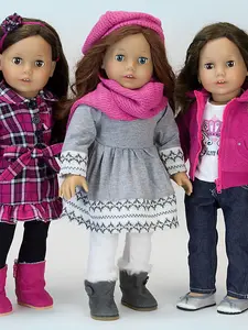 Sophia's by Teamson Kids Doll Dress, Leggings, Hat, and Scarf Set for 18" Dolls