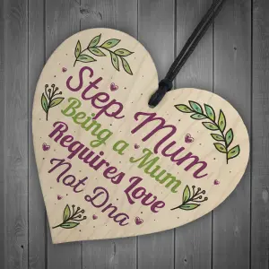 Red Ocean Step Mum Mummy Gifts Christmas Birthday Handmade Wooden Heart Chic Plaque Sign Keepsake Gift