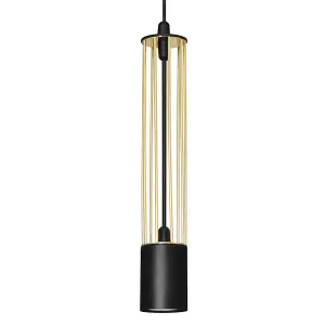 Luminosa Bars Slim Pendant Ceiling Light Black, Gold 10cm