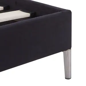 Berkfield Bed Frame Black Fabric 150x200 cm 5FT King Size