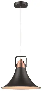 Luminosa Spring Dome Ceiling Pendant Matt Copper, E27