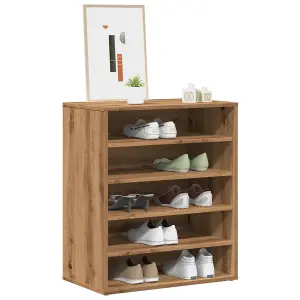 Berkfield Shoe Cabinet Artisan Oak 60x35x70 cm Engineered Wood