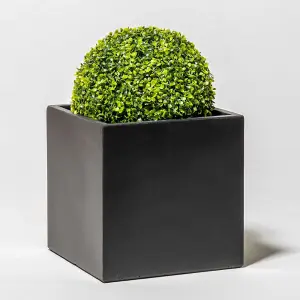 Primrose Fibrecotta Dark Grey Cube Pot Set of 2 30cm