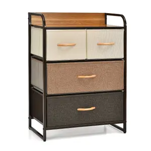 Costway Chest of Drawer with 4 Foldable Drawers Storage Tower