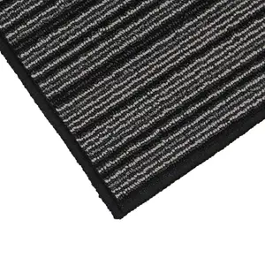 JVL Arona Machine Washable Latex Backed Doormat, 50x80cm, Black