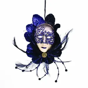 Mask Holiday Shaped Ornament Black/Purple