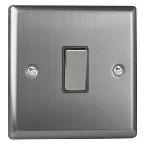 Varilight 1-Gang 20A Double Pole Rocker Switch Brushed Steel