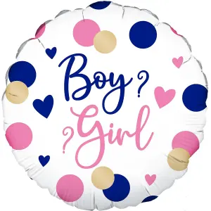 Oaktree Gender Reveal Foil Balloon White/Blue/Pink (One Size)