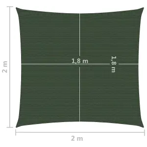 Berkfield Sunshade Sail 160 g/m2 Dark Green 2x2 m HDPE