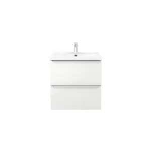 GoodHome Imandra White Wall-mounted Vanity unit & basin set - Includes Nira basin (W)604mm