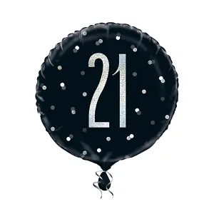 Unique Party Glitz Prismatic Age Foil Balloon Black (90)