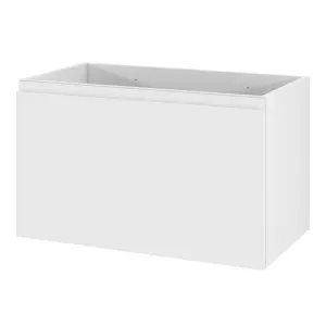 GoodHome Levanna Matt White Single Wall-mounted Bathroom Cabinet (H) 480mm (W) 800mm