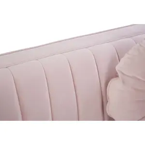 Interiors by Premier Farah 2 Seat Pink Velvet Sofa