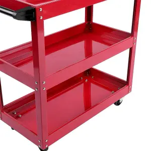 3-Tier Tool Storage Trolley Heavy Duty Garage Workshop Cart(Red)