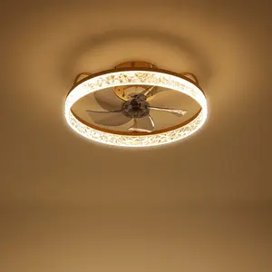 Kappa 48cm Ceiling Fan with LED Lights Gold