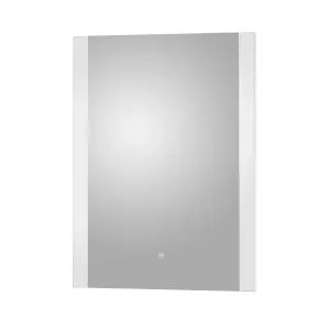 Contemporary Rectangular LED Illuminated Touch Sensor Mirror with Demister, 700mm x 500mm - Chrome