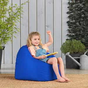 Veeva Kids Classic Bean Bag Chair Blue / 50cm H x 53cm W x 53cm D