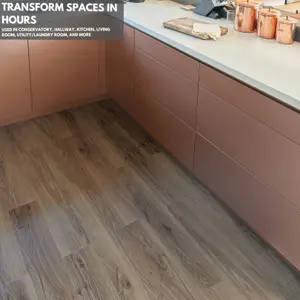 Self Adhesive Floor Planks - 36 Planks Per Pack Covering 5m² (53.8 ft²) - Peel And Stick Vinyl Flooring in Brown Wood Effect