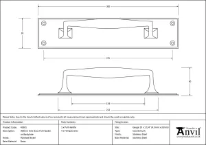 From The Anvil Polished Nickel 300mm Art Deco Pull Handle on Backplate