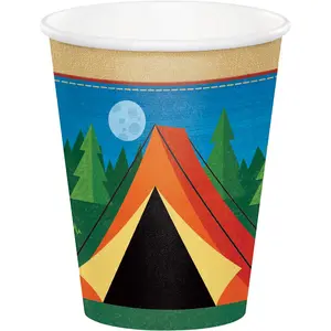 Creative Converting Paper Camping Party Cup (Pack of 8) Multicoloured (One Size)