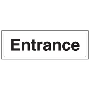 Entrance General Workplace Door Sign - Adhesive Vinyl - 300x100mm (x3)