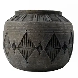 Large Planters Plant Pots Large Grey Gliese Diamond Planter 26cm x 36cm Botanik