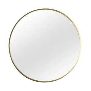 Melody Maison Extra Large Round Gold Wall Mirror 120cm x 120cm (1.2 M x 1.2 M)