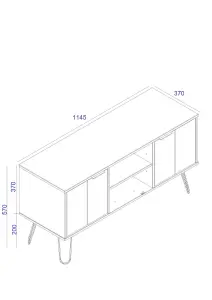 Core Products Augusta Grey 2 door flat screen TV unit