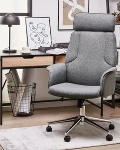 Beliani Minimalist Office Chair Grey PILOT