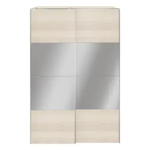 GoodHome Atomia Freestanding Oak effect Particle board Mirrored Wardrobe (H)2250mm (W)1500mm (D)655mm