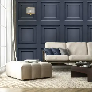 Belgravia Décor Amara Panel Dark Blue Textured Wallpaper