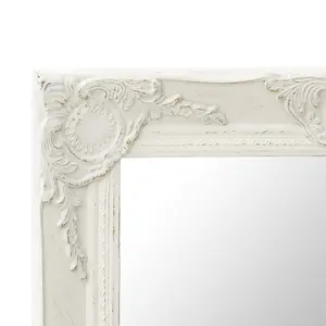 Berkfield Wall Mirror Baroque Style 50x40 cm White